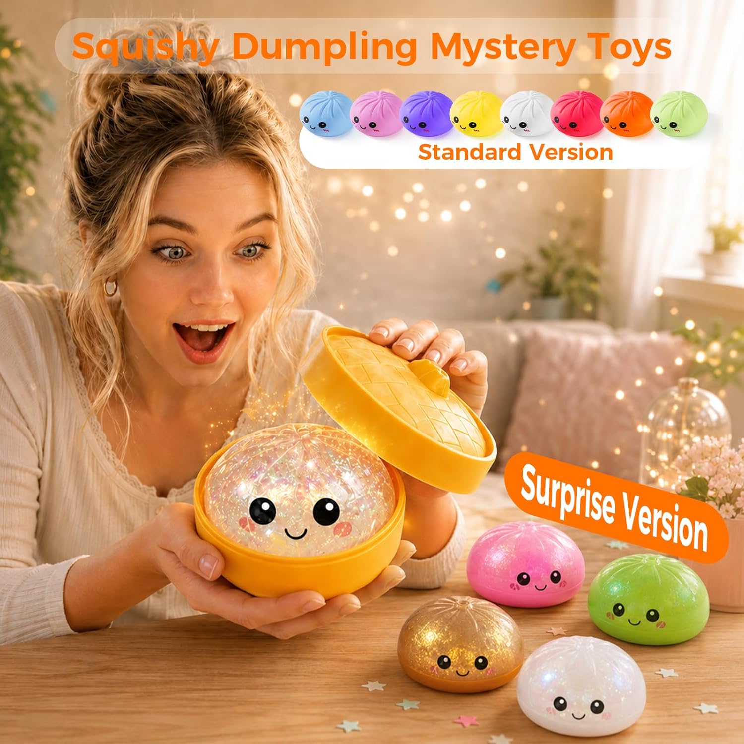 Pack of 3 - Dumpling Squishy Mystery Box Random Color